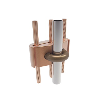 conector mecánico para 3 cables para calibre 4 awg 2/0 awg a tubería de 3/8" o varilla 5/8" 3/4" perno 3/8". conector mecánico para 3 cables para calibre 4 awg 2/0 awg a tubería de 3/8" o varilla 5/8" 3/4" perno 3/8".