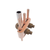 conector mecánico para 3 cables para calibre 2/0 awg 250 kcmil a tubería de 3/8" o varilla 5/8" 3/4".