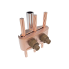 conector mecánico para 3 cables para calibre 2/0 awg 250 kcmil a tubería de 3/8" o varilla 5/8" 3/4".