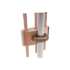conector mecánico para 3 cables para calibre 2/0 awg 250 kcmil a tubería de 3/8" o varilla 5/8" 3/4".