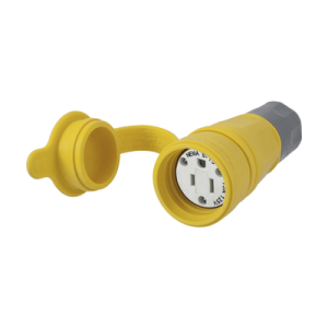 conector hermético / 15 a 125 v ca / 2 polos 3 hilos/ nema 5 15 r/ color amarillo.