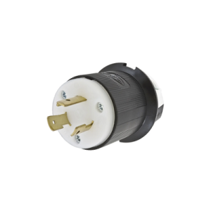 clavija industrial con bloqueo de media vuelta / 20 a 250 v ca / 2 polos 3 hilos / color blanco y negro / nema l6 20p.