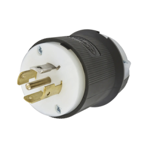 clavija industrial con bloqueo de media vuelta / 20 a 120/208 v ca / 4 polos 5 hilos / color blanco y negro / nema l21 20p/ grado industrial.