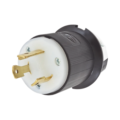 clavija industrial con bloqueo de media vuelta / 30 a 125 v ca / 2 polos 3 hilos / color blanco y negro / nema l5 30p. clavija industrial con bloqueo de media vuelta / 30 a 125 v ca / 2 polos 3 hilos / color blanco y negro / nema l5 30p.