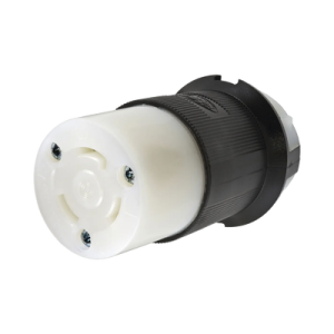 conector industrial con bloqueo de media vuelta / 30 a 125 v ca / 2 polos 3 hilos / color blanco y negro / nema l5 30r.