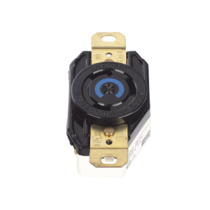 receptáculo de media vuelta industrial 30 a 250 v ca 2 polos 3 hilos (nema l6 30r) color negro.
