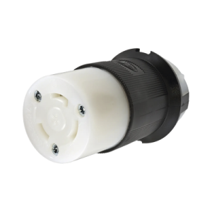 conector industrial con bloqueo de media vuelta / 30 a 250 v ca / 2 polos 3 hilos / color blanco y negro / nema l6 30r.