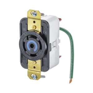 receptáculo de media vuelta industrial 30 a 120/208 v ca/ nema l21 30r /color negro.