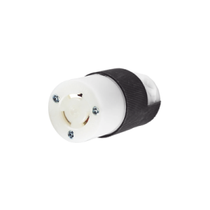 conector industrial con bloqueo de media vuelta / 15 a 250 v ca / 2 polos 3 hilos / nema l6 15r / color blanco y negro.