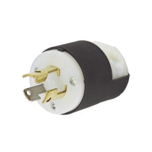 clavija industrial con bloqueo de media vuelta / 15 a 125 v ca / 2 polos 3 hilos / color blanco y negro / nema l5 15p.