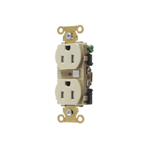 contacto duplex 15 a 125 v / a prueba de manipulaciones / nema 5 15r / color marfil.