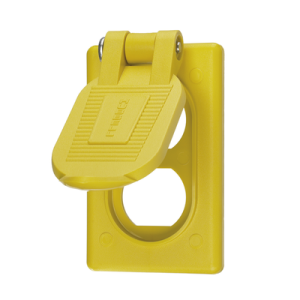 tapa resistente a intemperie para contacto dúplex/ color amarillo/ grado marino.