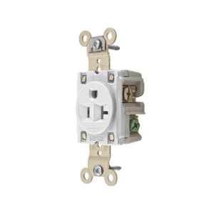 contacto sencillo / 20 a 125 v / 2 polos 3 hilos / nema 5 20r / color blanco / grado industrial.