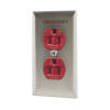 contacto dúplex 15 a, 125 v, 2 polos, 3 hilos, color rojo (nema 5 15r), grado hospital.