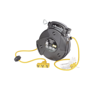 carrete de cable comercial (12/3 rudo), para 125 v ca, 12.2 m de longitud con salida triple de 15 a.
