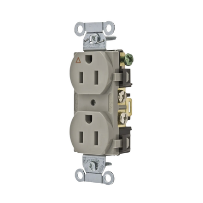 contacto dúplex conexión a tierra aislada/ 15 a 125 v/ 2 polos 3 hilos/ color gris/ nema 5 15r/ grado comercial. contacto dúplex conexión a tierra aislada/ 15 a 125 v/ 2 polos 3 hilos/ color gris/ nema 5 15r/ grado comercial.