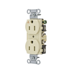 contacto dúplex conexión a tierra aislada/ 15 a 125 v/ 2 polos 3 hilos/ color marfil/ nema 5 15r/ grado comercial.