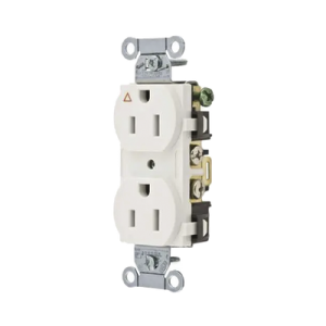 contacto dúplex conexión a tierra aislada/ 15 a 125 v/ 2 polos 3 hilos/ color blanco/ nema 5 15r/ grado comercial.