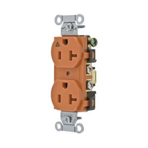 contacto dúplex conexión a tierra aislada/ 20 a 125 v/ 2 polos 3 hilos/ color naranja/ nema 5 20r/ grado comercial.