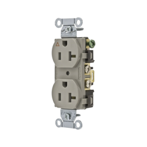 contacto dúplex conexión a tierra aislada/ 20 a 125 v/ 2 polos 3 hilos/ color gris/ nema 5 20r/ grado comercial.