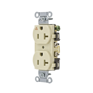 contacto dúplex conexión a tierra aislada/ 20 a 125 v/ 2 polos 3 hilos/ color marfil/ nema 5 20r/ grado comercial.