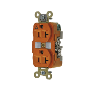 contacto dúplex conexión a tierra aislada/ 20 a 125 v/ 2 polos 3 hilos/ color naranja/ nema 5 20r/ grado industrial.