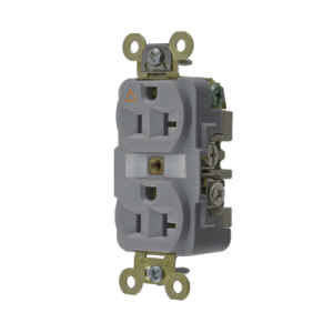 contacto dúplex conexión a tierra aislada/ 20 a 125 v/ 2 polos 3 hilos/ color gris/ nema 5 20r/ grado industrial.