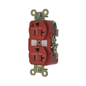 contacto dúplex conexión a tierra aislada/ 20 a 125 v/ 2 polos 3 hilos/ color rojo/ nema 5 20r/ grado industrial.