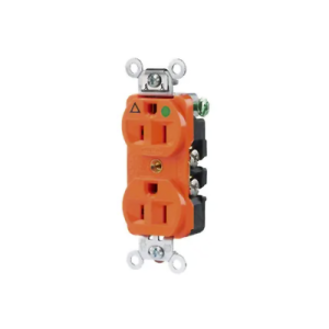 contacto dúplex 15 a 125 v 2 polos, 3 hilos color naranja (nema 5 15r). grado hospital.