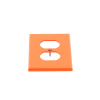 tapa para contacto dúplex color naranja.