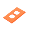 tapa para contacto dúplex color naranja.