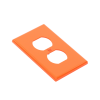 tapa para contacto dúplex color naranja.