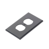 tapa para contacto dúplex color negro.