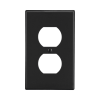 tapa para contacto dúplex color negro.
