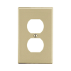 placa de pared para contacto duplex color marfil.