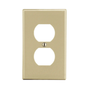 placa de pared para contacto duplex color marfil.