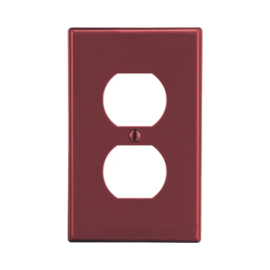 placa de pared para contacto duplex color rojo.