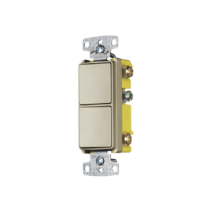 interruptor residencial 15 a 120 277 v / 2 bases unipolares / cableado lateral / color marfil.