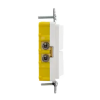 interruptor residencial 15 a 120 277 v, con 2 bases unipolares, cableado lateral, color blanco.