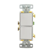 interruptor residencial 15 a 120 277 v, con 2 bases unipolares, cableado lateral, color blanco.