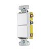 interruptor residencial 15 a 120 277 v, 1 polo 3 vías, cableado lateral, color blanco.
