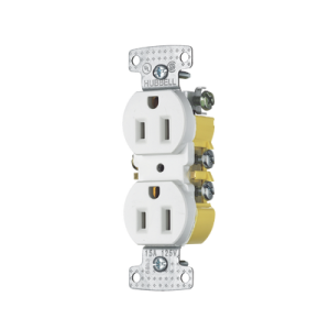 contacto duplex 15a 125v/ 2 polos 3 hilos/ nema 5 15r/ color blanco.