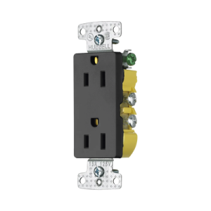 contacto duplex decorador 15a 125v / 2 polos 3 hilos/ nema5 15r / color negro.