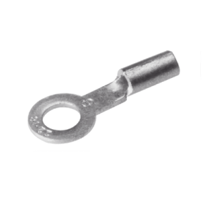 zapata terminal de ojillo burndy para tornillo de 1/4" (6 mm) y calibre 12 10 awg.