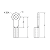 zapata terminal de ojillo para tornillo 3/16" (5 mm) y cable calibre 16 14 awg.