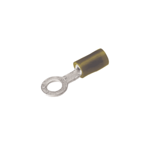 zapata terminal aislada de ojillo para tornillo de 1/4" (6 mm) y calibre 12 10 awg.