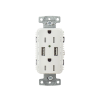 contacto dúplex con 2 puertos usb, 15a 125v, 2 polos, 3 hilos, color blanco.