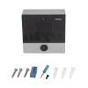 mini video intercomunicador para hotelería y hospitales, con diseño elegante, poe, cámara 1mpx, 1 botón, 1 relevador integrado de salida y entrada.