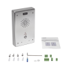 intercomunicador ip, 2 líneas sip, 2 relevadores con 2 botónes para llamada, anti vandálico, ip65 e ik10, poe