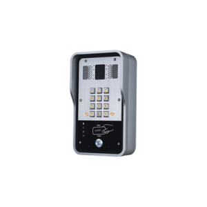 audio portero ip 2 líneas sip con relevador integrado, lector rfid para acceso por clave numérica, tarjeta o llamada remota, poe